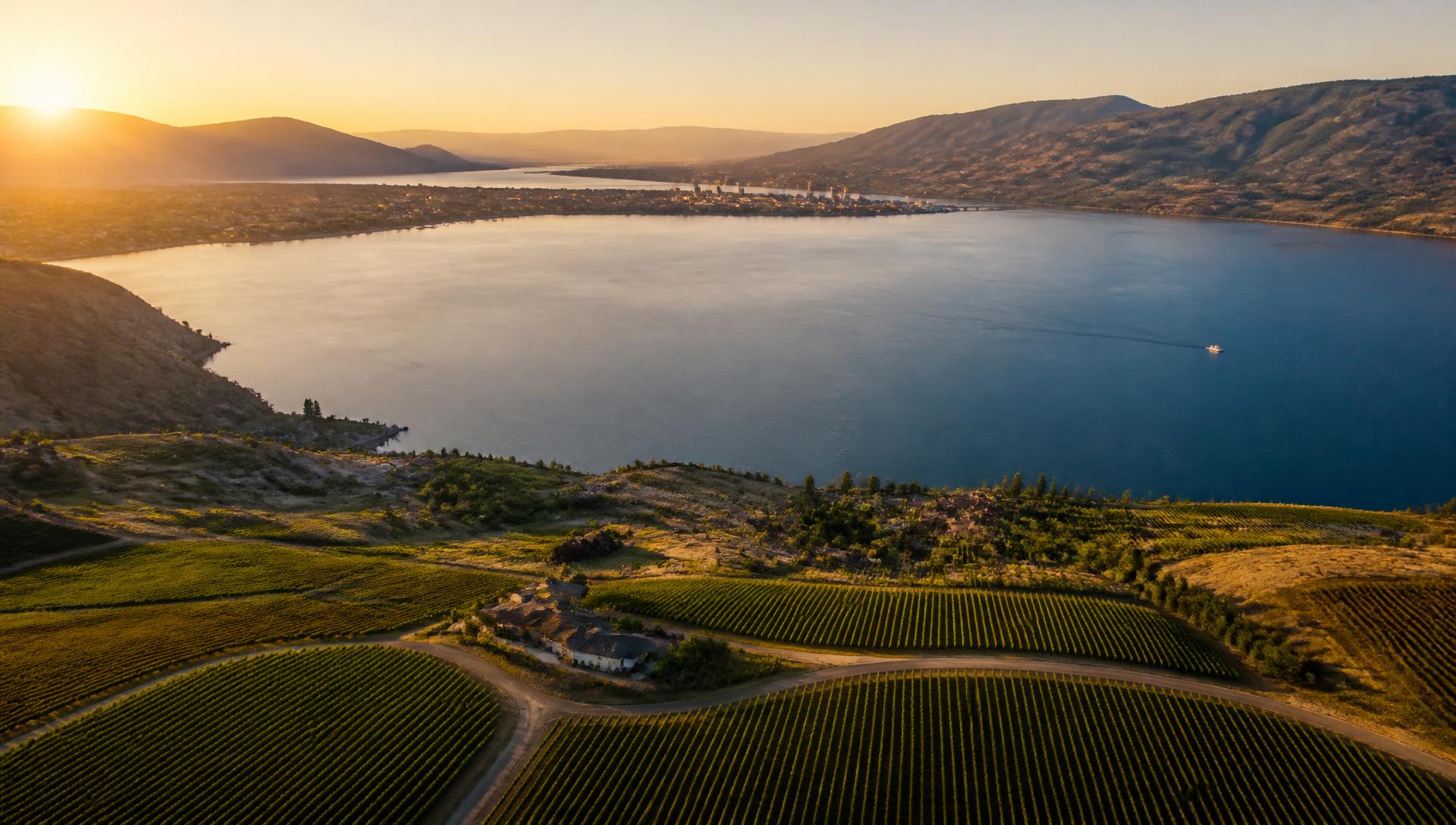 Okanagan Lake and the Westbank skyline in West Kelowna